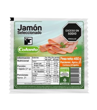 JAMON SELECCIONADO COLANTA X 450GR