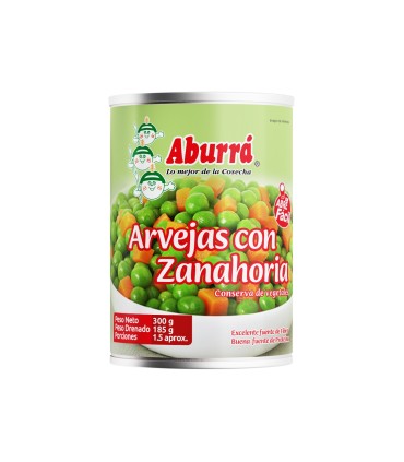 ARVEJA CON ZANAHORIA ABURRA LATA 300 GRAMOS