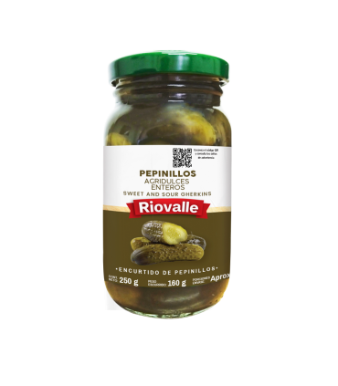PEPINILLO AGRIDULCE RIOVALLE  FRASCO 250 GRAMOS