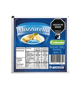 QUESO MOZARELLA COLANTA TAJADO X 500GR