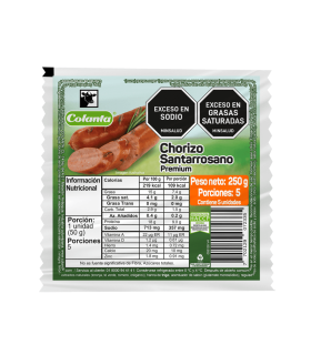 CHORIZO COLANTA SANTARROSANO X 250GR