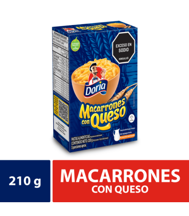 PASTA DORIA MACARRON QUESO CAJA 210G