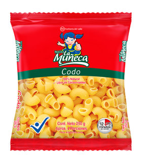 PASTA LA MUNECA CODO BOLSA 250G