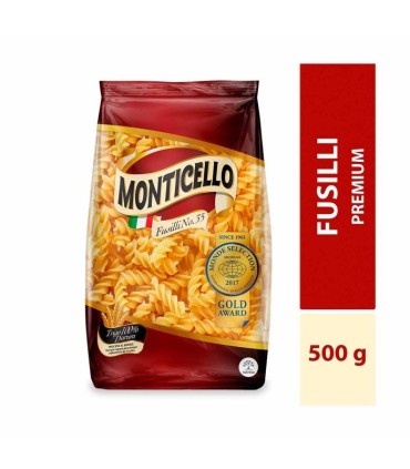 PASTA MONTICELLO FUSILLI BOLSA X500 GRAMOS