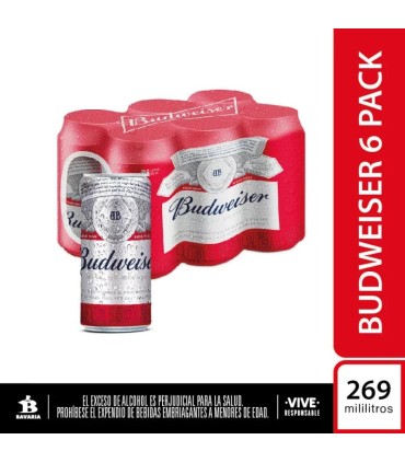CERVEZA BUDWEISER SIXPACK LATA X 269ML
