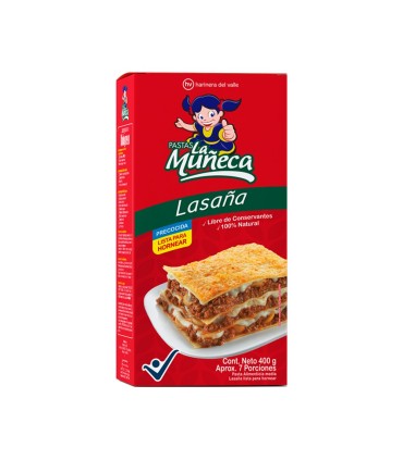 PASTA LA MUNECA LASAGNA x400 GRAMOS