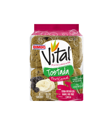 TOSTADA BIMBO VITAL FRUTICEREAL PAQUETE X 120GR