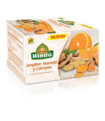 AROMATICA HINDU JENGIBRE NARANJA Y CURCUMA X 20U