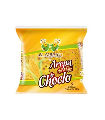 AREPA EL CARRIEL CHOCOLO PAQUETE 5U X 330GR