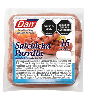 SALCHICHA PARRILLA DAN X 500GR
