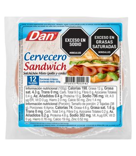 SALCHICHON CERVECERO DAN SANDUCHE X 225GR