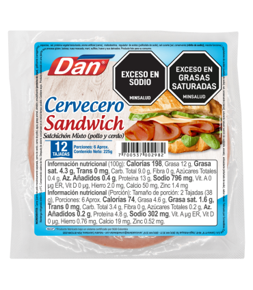 SALCHICHON CERVECERO DAN SANDUCHE X 225GR