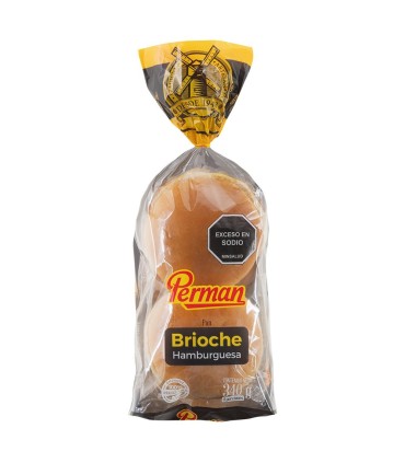 PAN HAMBURGUESA BRIOCHE PERMAN 4U X 340GR