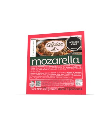 QUESO ALPINA MOZARELLA BLOQUE X 250GR