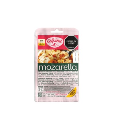 QUESO ALPINA MOZARELLA 25 TAJADAS X 400GR