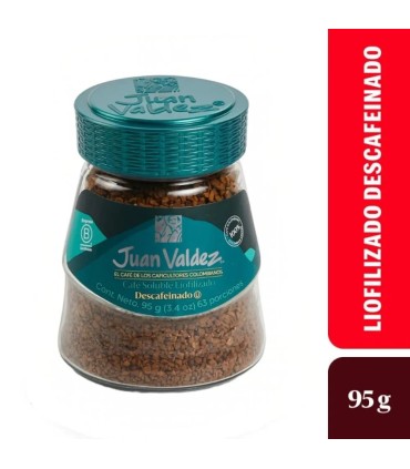 CAFE JUAN VALDEZ DESCAFEINADO FRASCO X 95GR