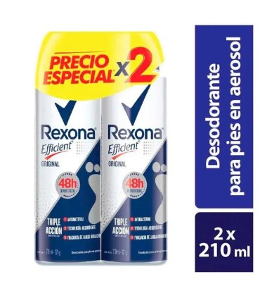 TALCO REXONA EFFICIENT ORIGINAL AEROSOL 2U X 210ML