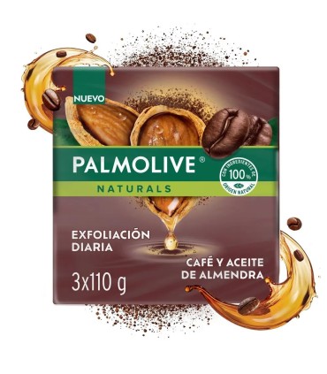 JABON PALMOLIVE CAFÉ Y ACEITE DE ALMENDRAS 3 BARRAS X 110GR