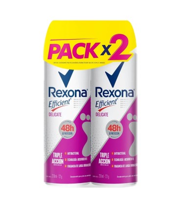 TALCO REXONA EFFICIENT DELICATE AEROSOL 2UDS X 210ML