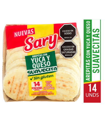 AREPA SARY YUCA Y QUESO SUAVECITA X 350GR