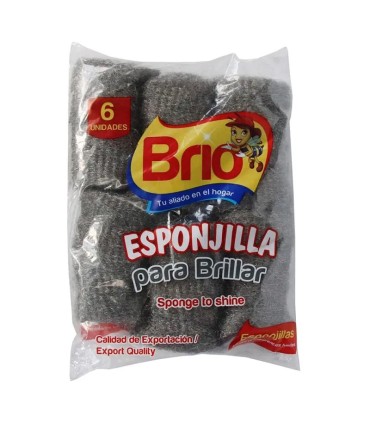 ESPONJILLA BRIO LANA DE ACERO X 6U