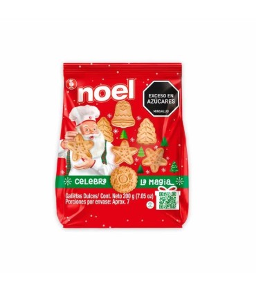 GALLETA NAVIDAD NOEL BOLSA X 200GR
