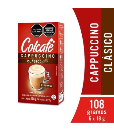 CAFE COLCAFE CAPPUCCINO CLASICO 6 SOBRES X 18GR