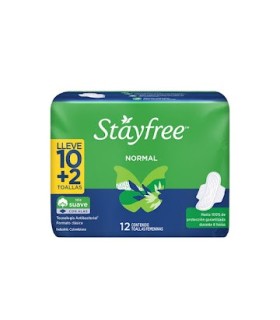 TOALLA STAYFREE NORMAL ALAS PAGUE 10 LLEVE 12UDS