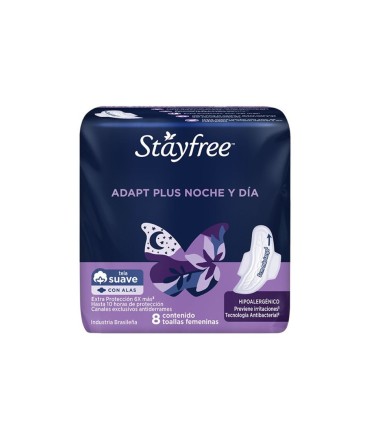 TOALLA STAYFREE ALAS NOCHE Y DIA X 8UDS