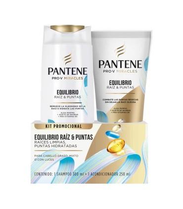 OFERTA SHAMPO PANTENE EQUILIBRIO RAÍZ Y PUNTAS X 300ML + ACONDICIONADOR X 250ML