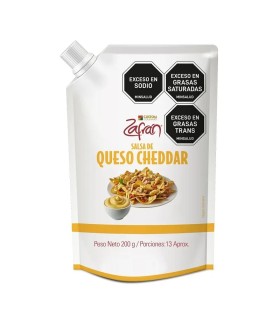 SALSA ZAFRAN DE QUESO CHEDDAR DOYPACK X 200GR