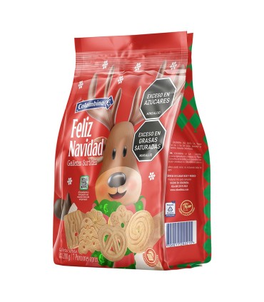 GALLETA FELIZ NAVIDAD COLOMBINA BOLSA X 200GR