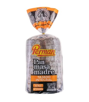 PAN TAJADO INTEGRAL PERMAN CON MASA MADRE X 365GR