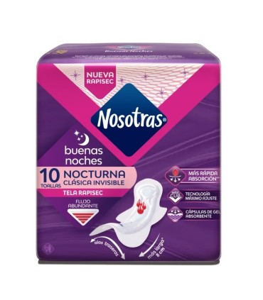 TOALLA NOSOTRAS BUENAS NOCHES INVISIBLE RAPIGEL X 10U