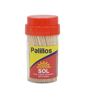 PALILLO EL SOL DOBLE PUNTA TARRO X 250U