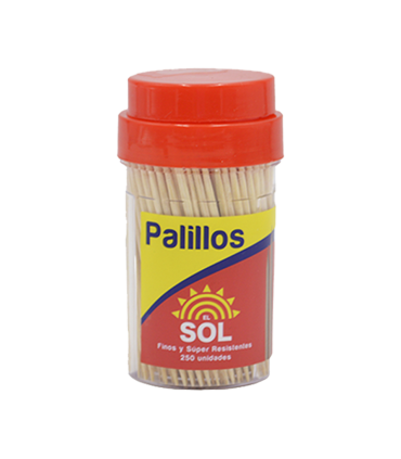 PALILLO EL SOL DOBLE PUNTA TARRO X 250U