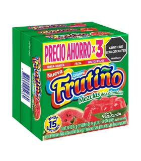 GELATINA FRUTIÑO FRESA SANDIA/FRESA/FRUTOS ROJOS TRIPACK X 42GR