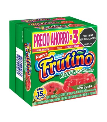 GELATINA FRUTIÑO FRESA SANDIA/FRESA/FRUTOS ROJOS TRIPACK X 42GR