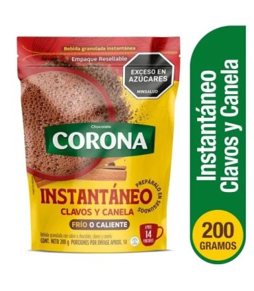 CHOCOLATE CORONA INST CLAVOS Y CANELA x 200GR