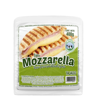 QUESO MOZZARELLA TAJADO EL GALAN X 400GR