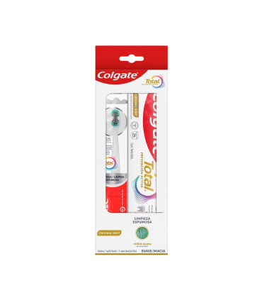 CEPILLO COLGATE TOTAL FOAM + CREMA DENTAL TOTAL ORIGINAL MINT X 63ML