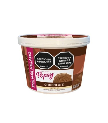 HELADO POPSY CHOCOLATE EXTRACONTENIDO VASO X 750GR