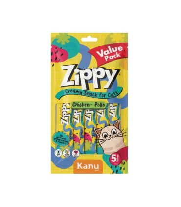 SNACK ZIPPY KANU POLLO GATOS PAQUETE X 5 UNIDADES