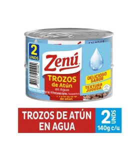 ATÚN ZENÚ TROZOS ACEITE GIRASOL X 2UDS X 280GR