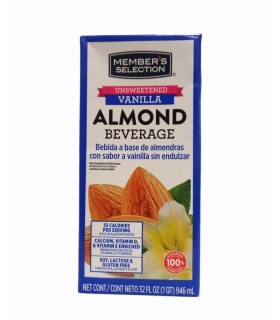 BEBIDA DE ALMENDRA MEMBERS SELECTION VAINILLA SIN ENDULZANTE CAJA X 946ML