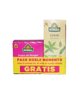 OFERTA INFUSIÓN HINDU FRUTOS DEL BOSQUE+TE CIDRON 20UDS X 28GR