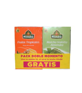 OFERTA INFUSIÓN HINDU FRUTOS TROPICALES+MATCHA VAINILLA ALMENDRAS 20UDS X 46GR
