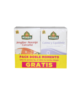 INFUSIÓN HINDU JENGIBRE NARANJA CURCUMA+EQUILIBRIO CALMA 20UDS X 50GR