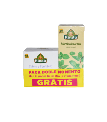 INFUSIÓN HINDU CALMA EQUILIBRIO+TE HIERBABUENA 20UDS X 28GR