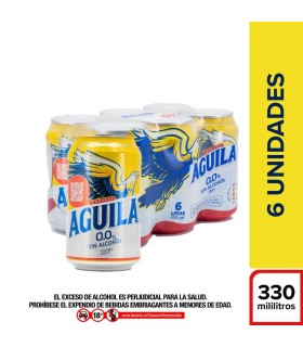 CERVEZA AGUILA 0.0 SIXPACK LATA X 330ML